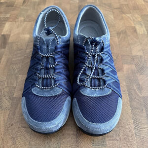 Dansko Honor Sneaker Shoe Slip On Quick Lace Navy Blue Nursing Size 39